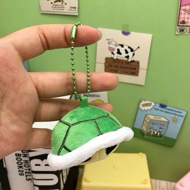 4inch=9cm Animation Red Green Keychain Super Bros Cap Keychain Game Peripheral Cute Turtle Doll Pendant Cosplay Accessories Gift view 3