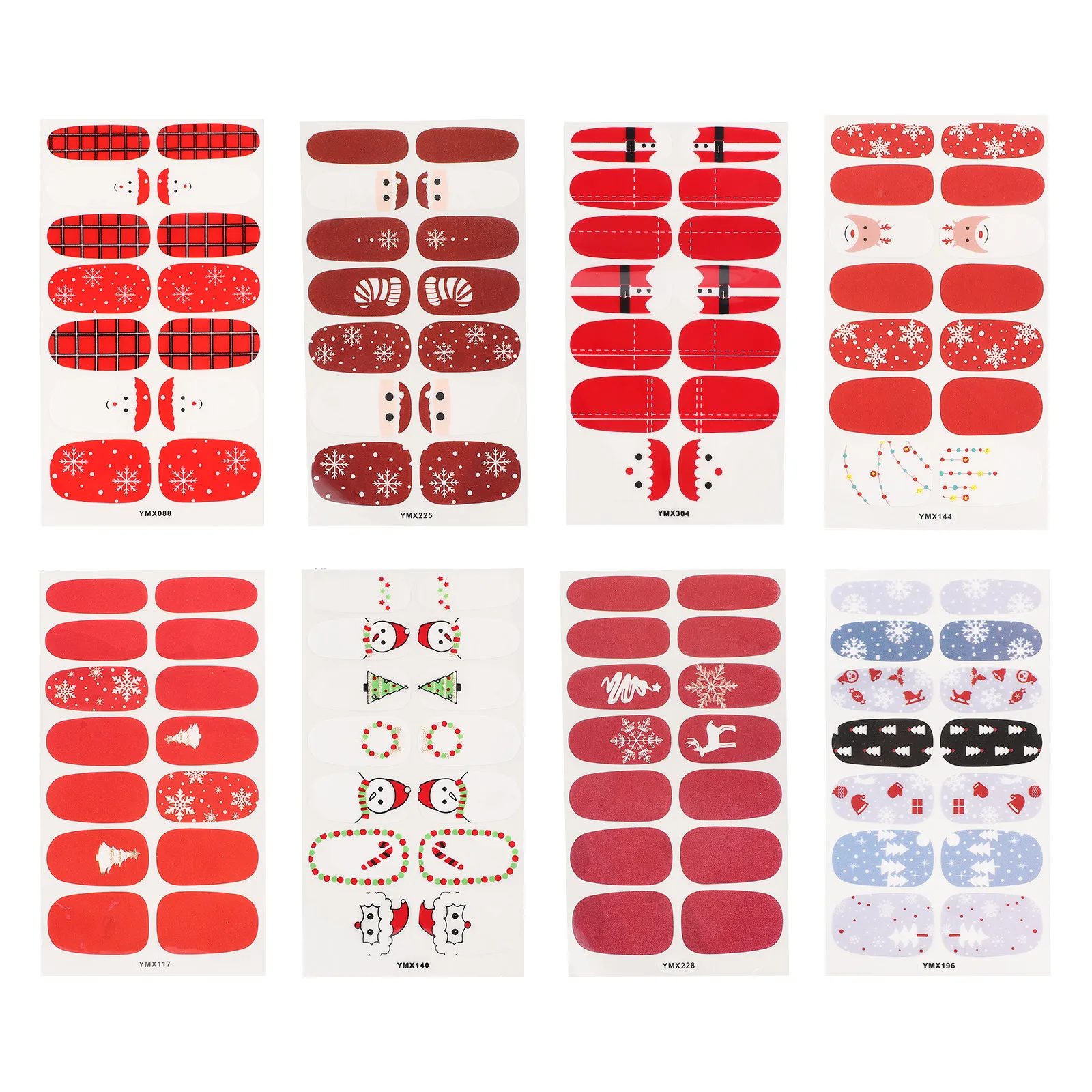 

8 Sheets Manicure Decals Full Cover Nail Sticker Xmas Stickers Fingernail Christmas Decoration