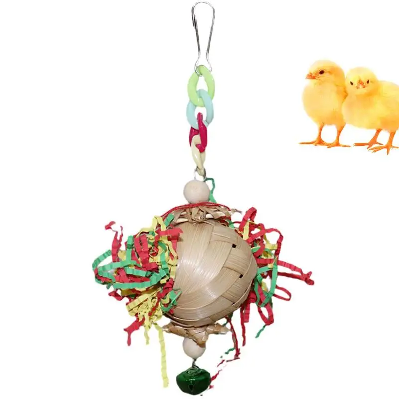 Bird Parrot Rattan Ball Chewing Toy Anti-biting Teeth Cleaning Toy Shredder Doll Bird Accessories For Small Parrot Bird