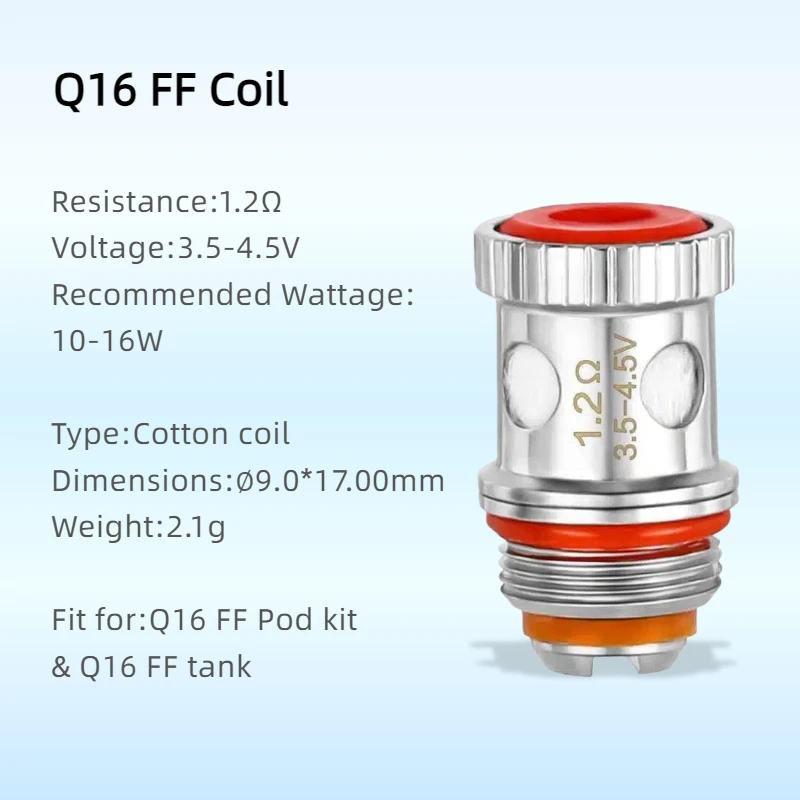 10 1.2 JUSTFOG Q16 FF Starter Kit Q16 FF Pod Kit Q16 FF Tank atomizer tank for coils & atomizers - gallery image 2
