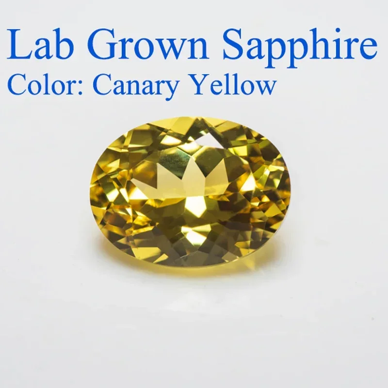 

Top Lab Grown Sapphire Oval Cut Canary Yellow VVS1 Charms Diy Advanced Jewelry Making Materials Selectable AGL Certificate