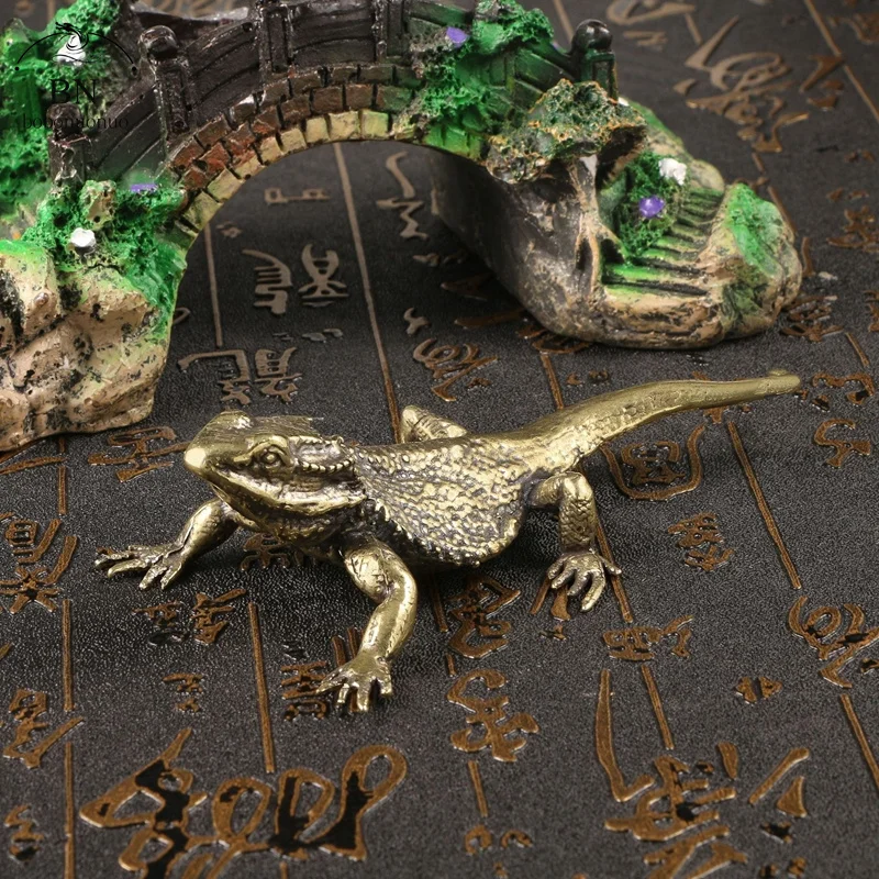 Vintage Copper Big lizard Tea Set Small Ornaments Antique Brass
