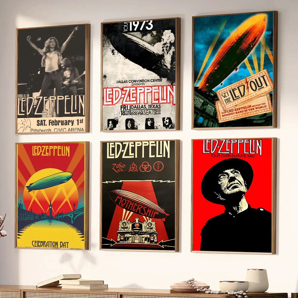 Led Band Zeppelin Poster Paper Print Home Living Room Bedroom Entrance Bar Restaurant Cafe Art Painting Decoration