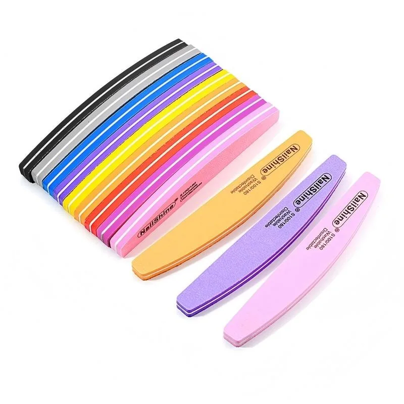 1/5/10 PCS Nail Tools Nail Rubbing and Trimming Sandbar High Elasticity Half Moon Sponge Multi Color Fashion Brushing Strip