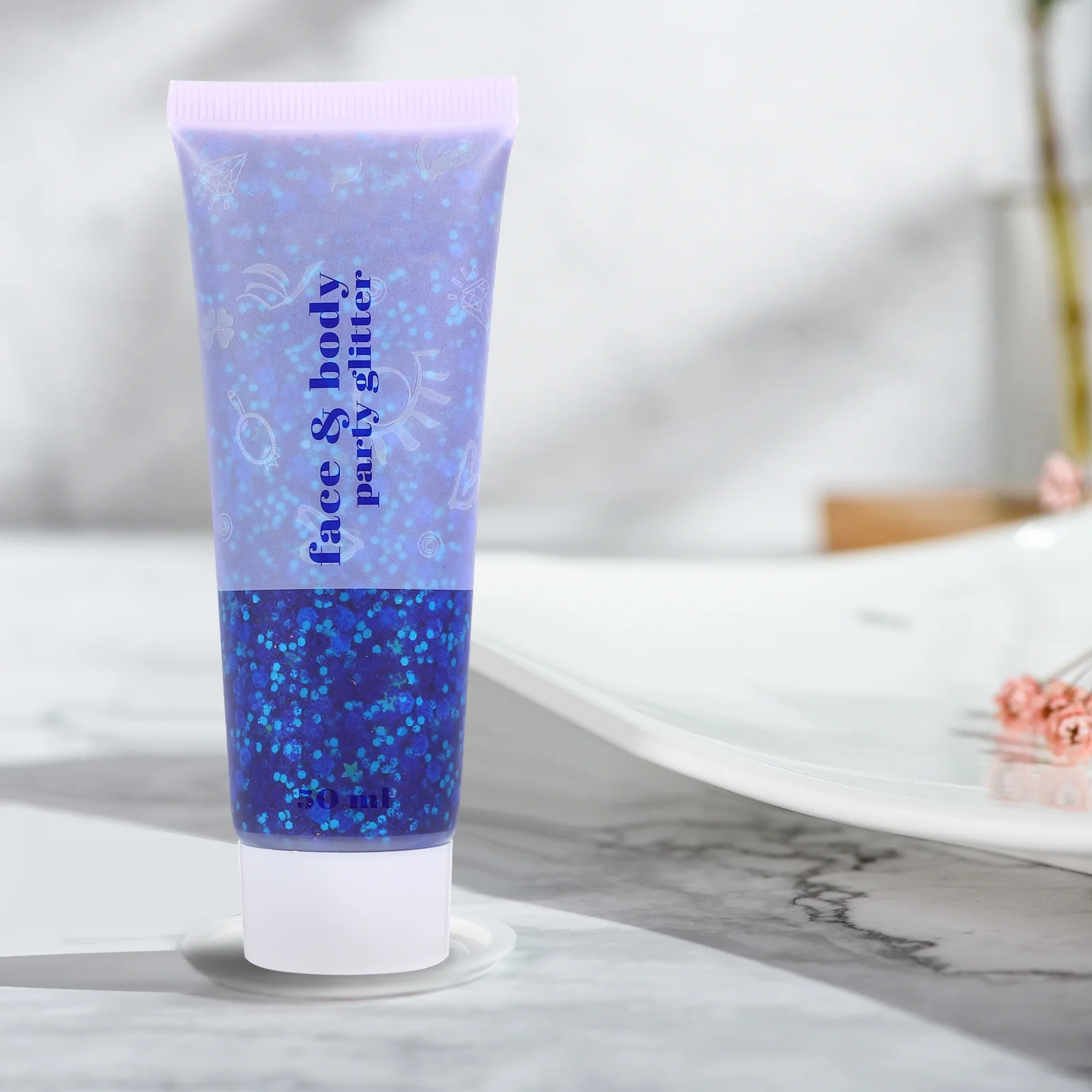 Gel à paillettes pour le corps, liquide scintillant pour le visage, les bras, les jambes, la poitrine, les cheveux, Nail Art, maquillage de Festival pour femmes, décor brillant, 50Ml