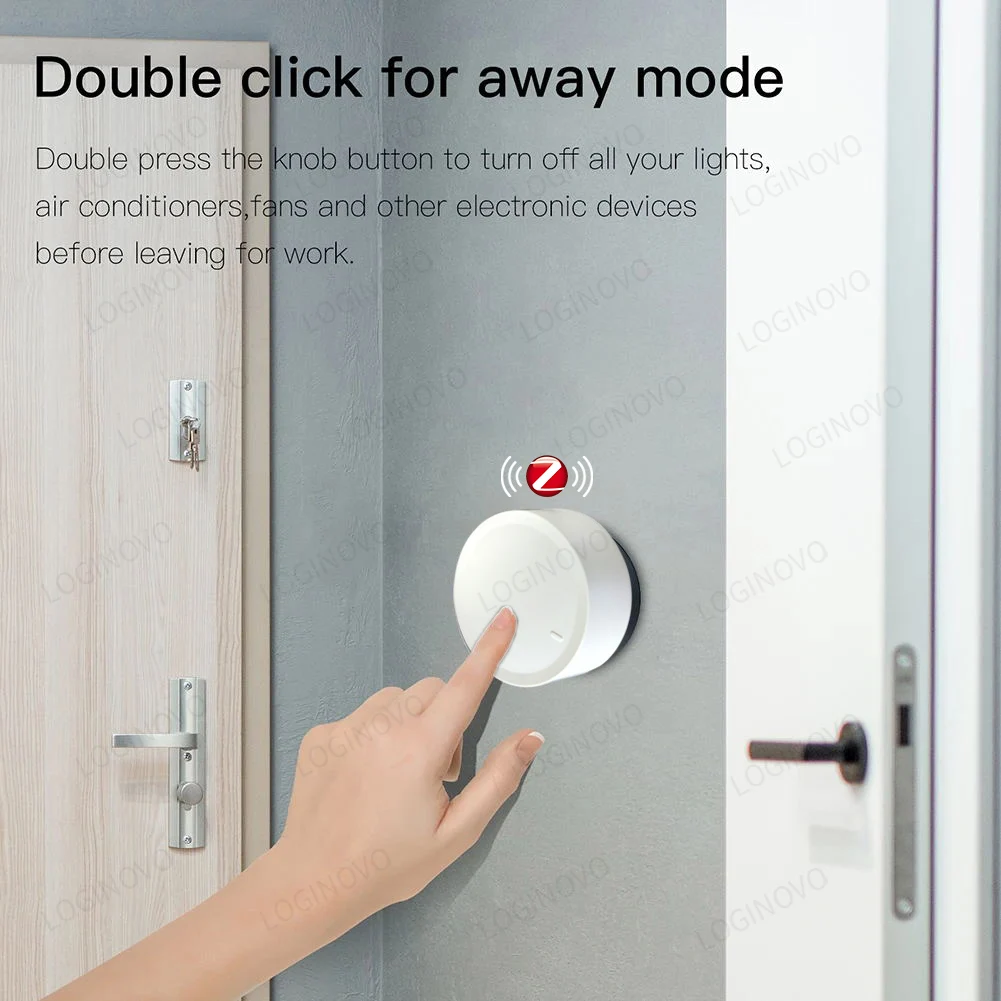 Tuya ZigBee Smart Knob Switch Wireless Scene Linkage Dimmer Push Button Light Home Automation Scenario Controller Smart Life App