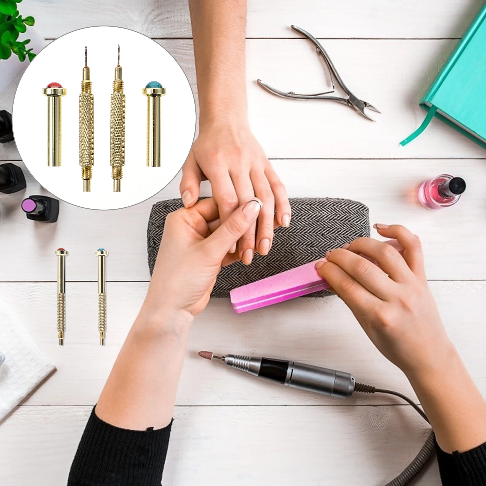 2 قطعة مسمار الفن ثقب أداة الذهبي اليد الحفر استرخى حبة مجوهرات معدنية إكسسوارات جذابة لتقوم بها بنفسك هلام الاكريليك نصائح المنزل استخدام عشوائي