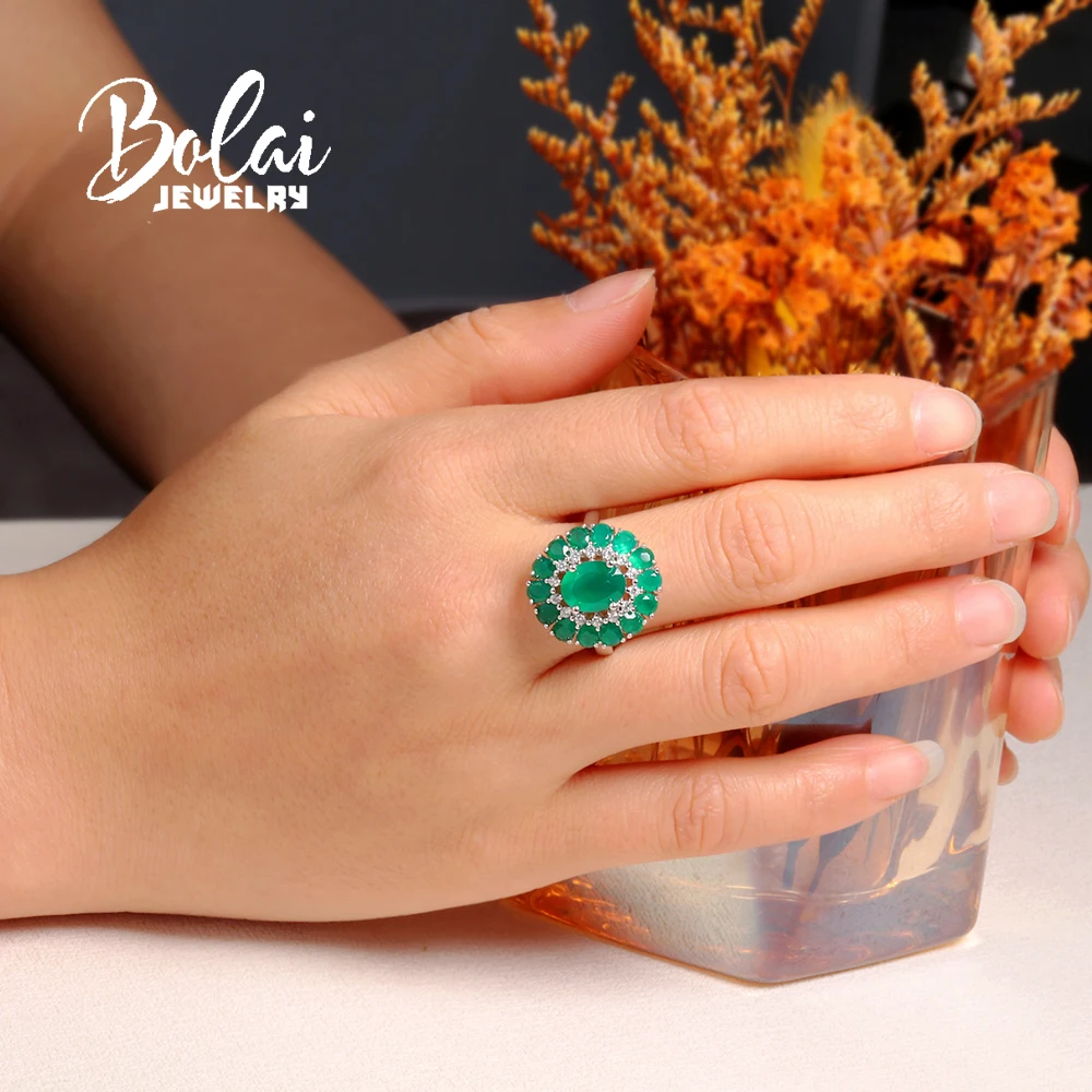 العصرية رهيبة S925 خاتم فضة العقيق الأخضر الطبيعي تهدئة الأحجار الكريمة ضوء مجوهرات فاخرة النساء المشاركة مأدبة مهرجان هدية