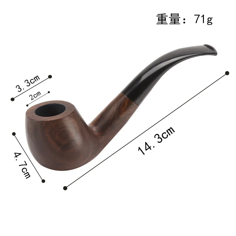 1Pc Wood Pipe Smoking Pipes Portable Smoking Pipe Herb Tobacco Pipes Grinder Smoke Gifts Black/Coffee