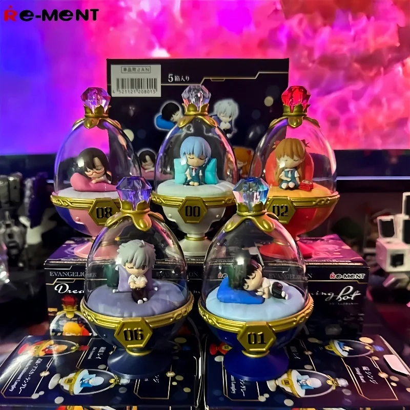 

In Stock Re-Ment Genuine Neon Genesis Evangelion Sleeping Ball Series Miniature Scene Collecte Action Model Blind Box Gifts Toys