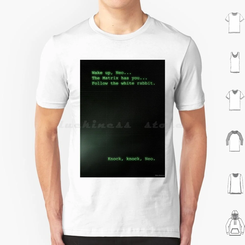 Wake Up Neo T Shirt 6xl Cotton Cool Tee The Matrix Matrix Neo Keanu Reeves Hacker Morpheus Green Code Coding Display Screen