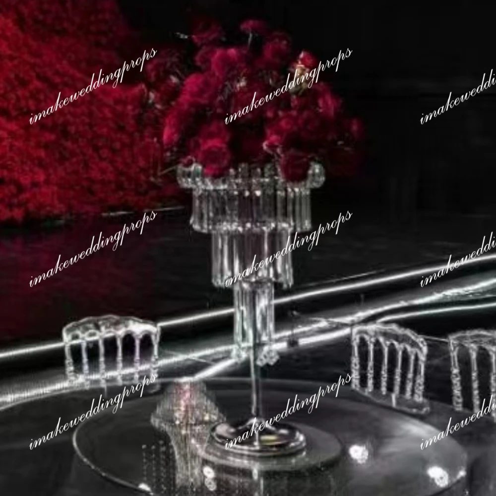 wedding table candlestick holder sliver Gold Metal CandleHolder Stand Table backdrop stick Centerpieces