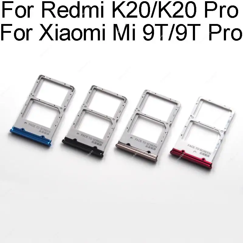 Sim &   Card Tray Holder For Xiaomi Redmi Mi 9T 9T Pro K20 K20 Pro Memory & SIM Card Reader Slot Replacement Repair Parts