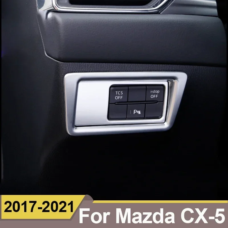 For MAZDA CX-5 CX5 2017-2020 2021 2022 2023 2025 Car Headlamps Adjustment Switch decoration cover Trim car styling accessories