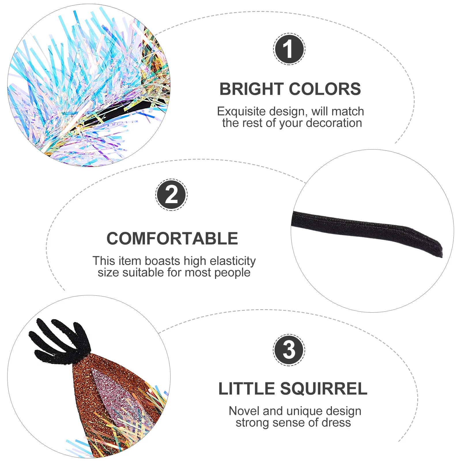 قطعتان من غطاء الرأس المزخرف على شكل سنجاب صغير لأداء الحفلات، إكسسوار شعر إبداعي أنيق