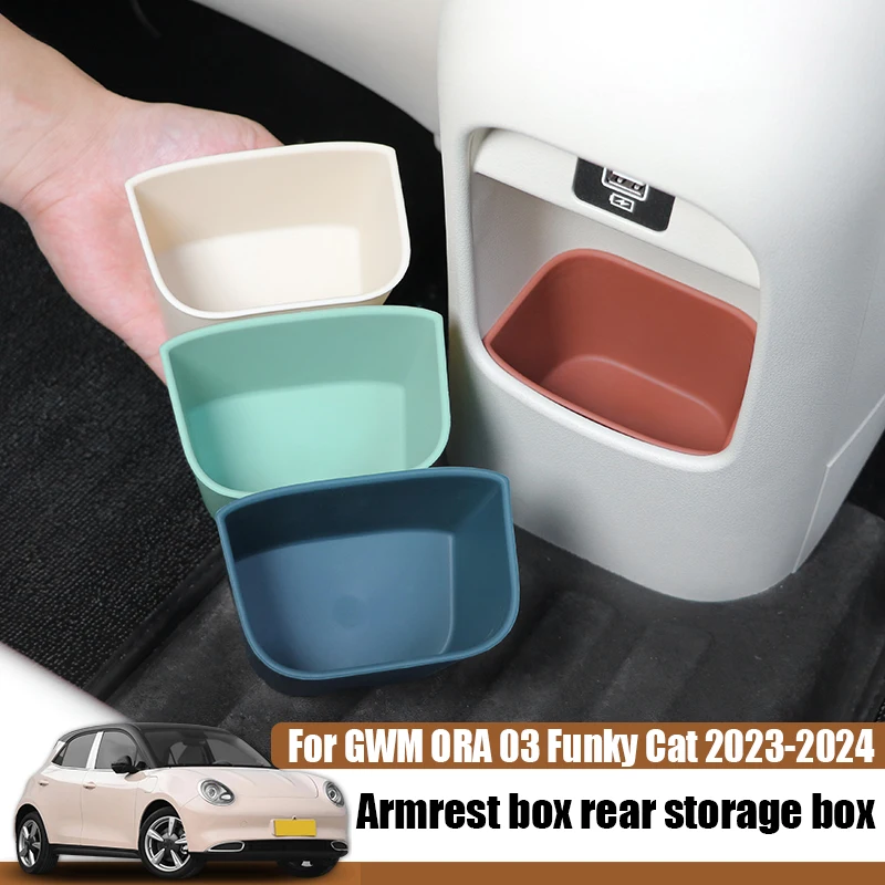 For GWM ORA 03 Funky Cat 2023 2024 Armrest box rear storage box in car miscellaneous storage box