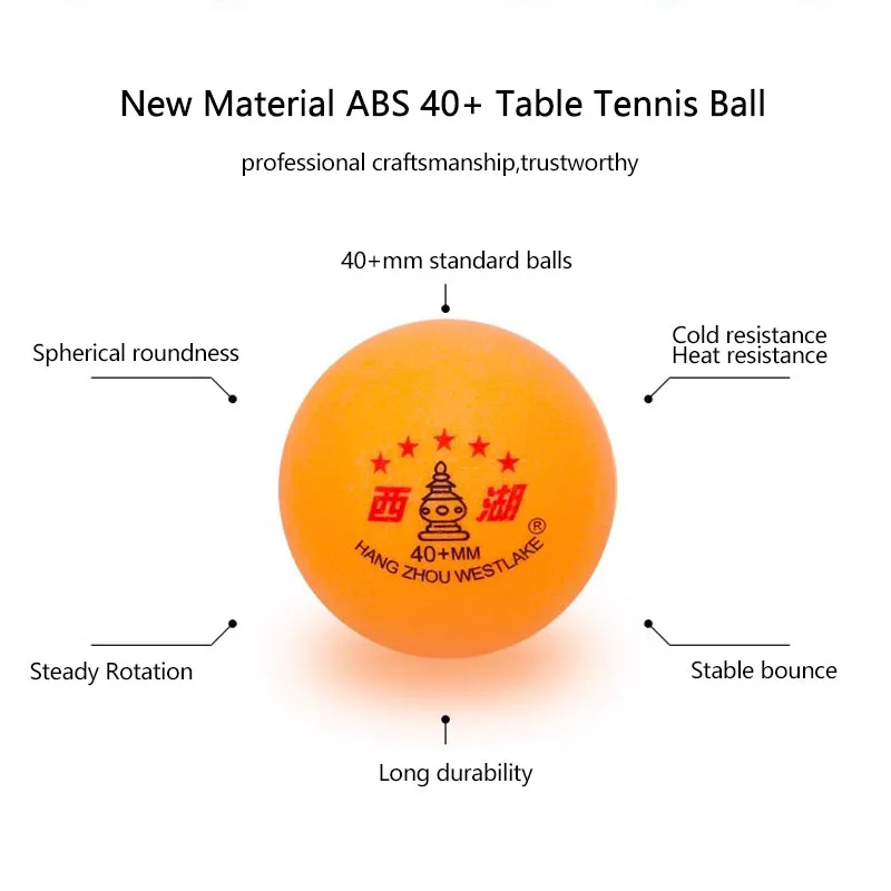 WESTLAKE 5 Star Table Tennis Balls Professional Standard 40+mm ABS Material Ping Pong Balls for Training Amateur Game