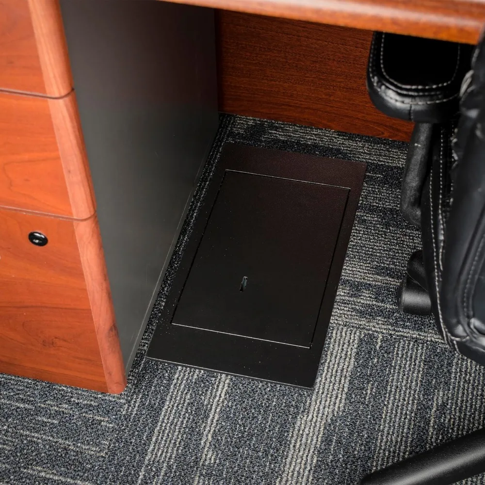 Caja fuerte de piso oculta compacta de 0,22 pies cúbicos: sistema de bloqueo de doble perno incorporado de acero para una mayor seguridad