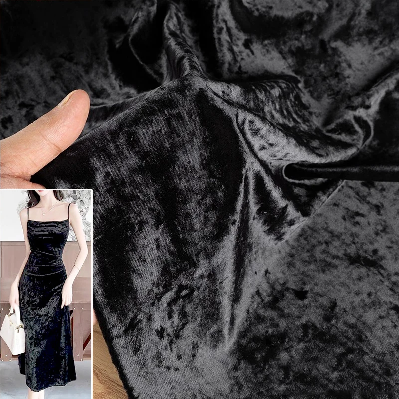Diamantglanz-Samtstoff, schwarzer Samtstoff, weiche Polstertextilien, DIY-Velours für Sofa, Vorhang, Hintergrund, formelle Kleidung