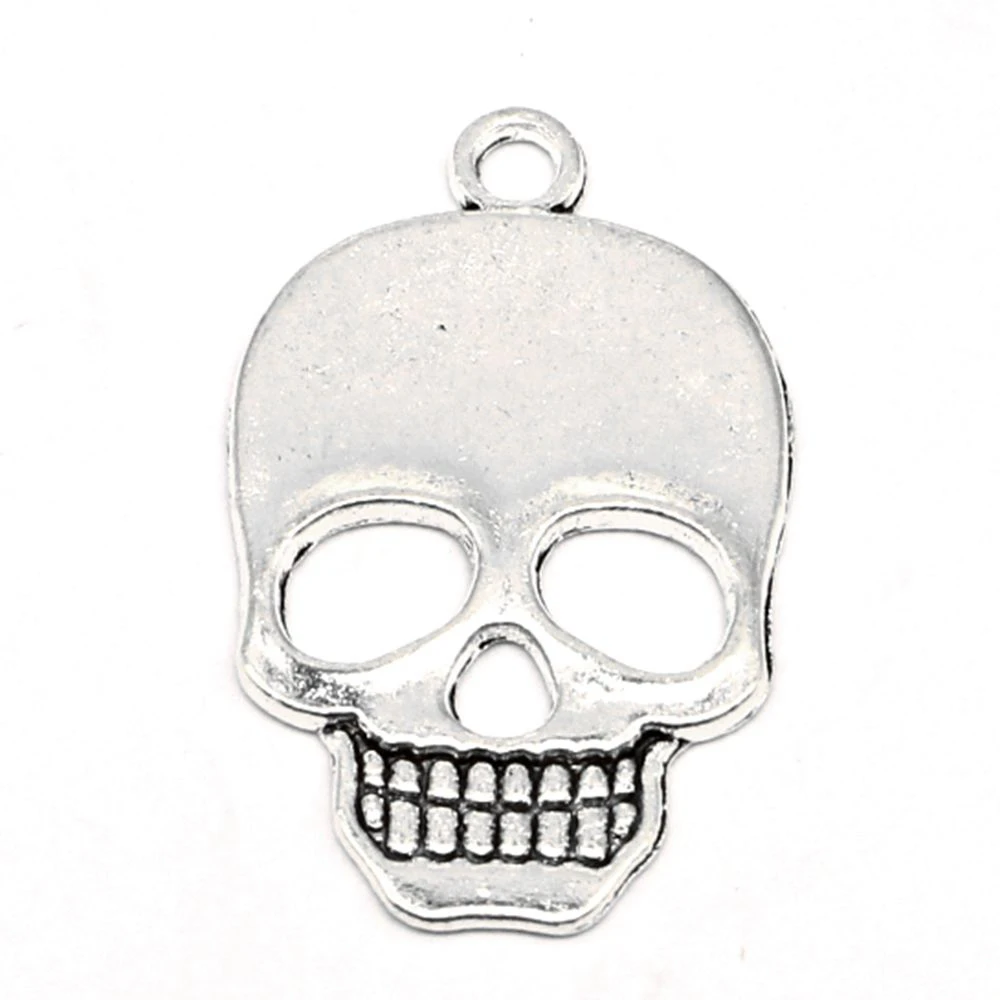 5pcs 22x36mm Skull And Crossbones Charms Pendants Jewelry Making Craft Diy Jewelry For Women Antique Silver Color