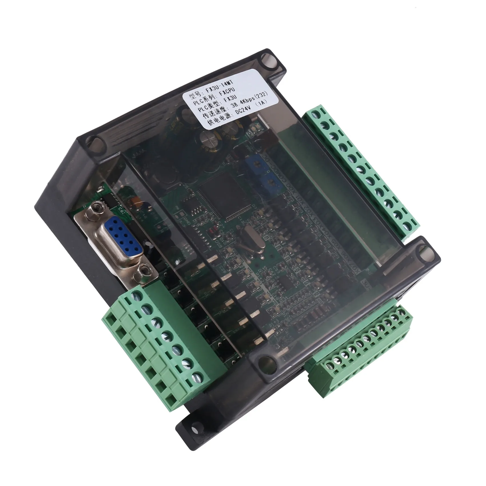 

FX3U-14MT Compatible with FX1N 2N PLC Industrial Fx3U Data Register 8 in 6 Out Anolog 6AD 2DA Modbus 485(B)