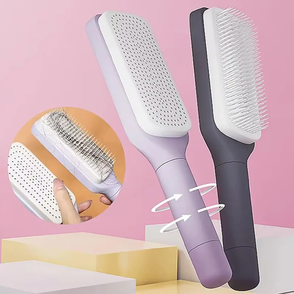 

Self Cleaning Hairbrush Women Hair Brush One-key Cleaning Hair Loss Air Scalp Massage Comb Anti-Static Smoothing Hairbrush