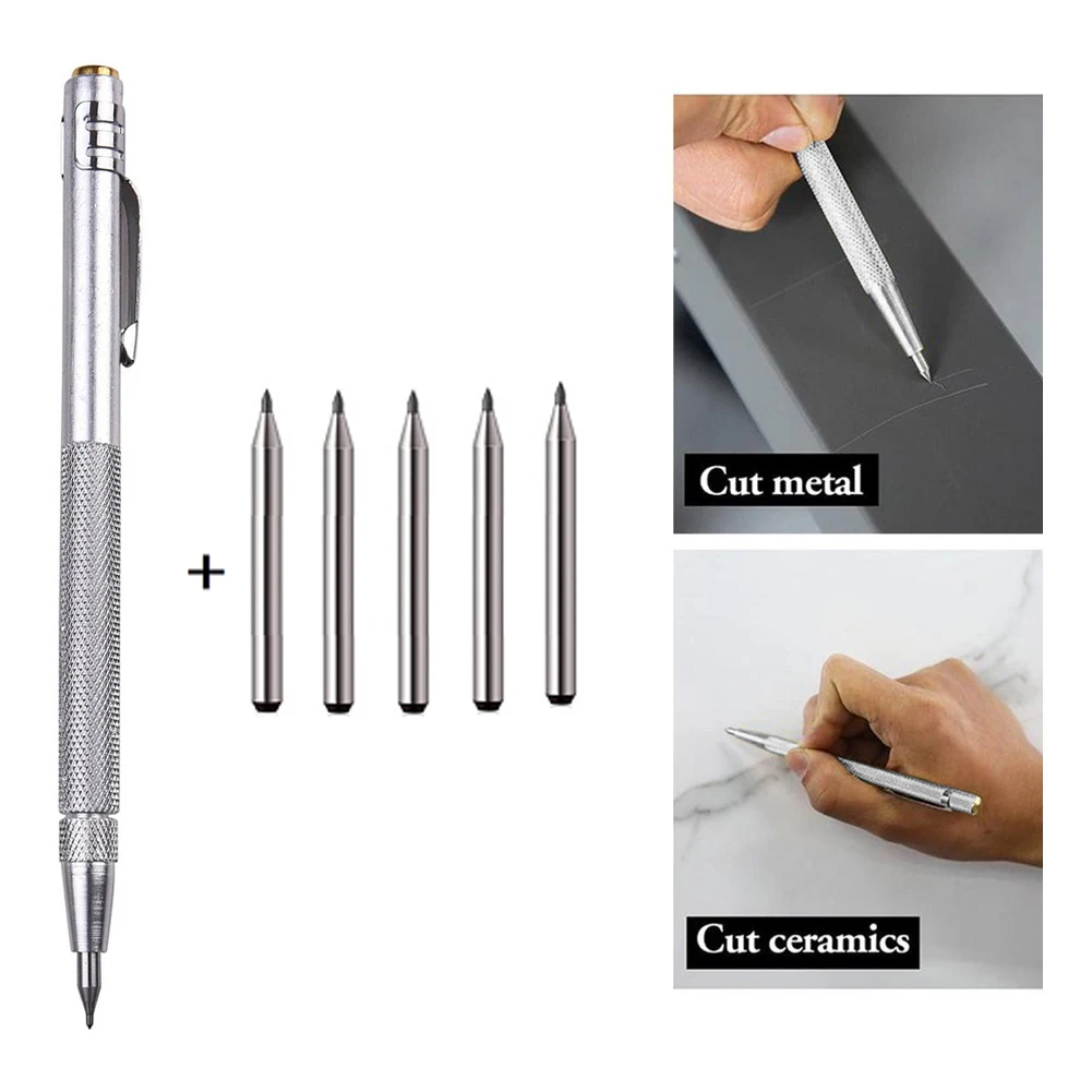 Tungsten Carbide Tip Scriber Engraving Pen Marking Tip For Glass Ceramic Metal Wood Construction Marking Pen Hand Tools