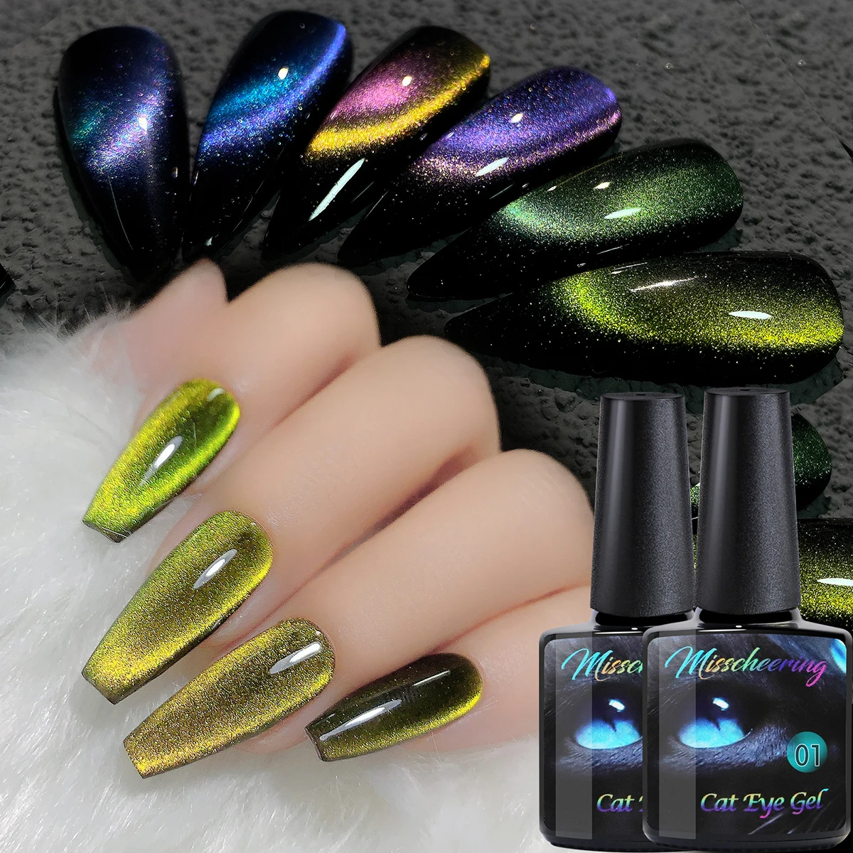 

8ml Cat Eye Nail Gel Polish Upgraded Magnetic Gel Polish Galaxy Chameleon Effect Nail Gel Soak Off UV LED Manicure Gel