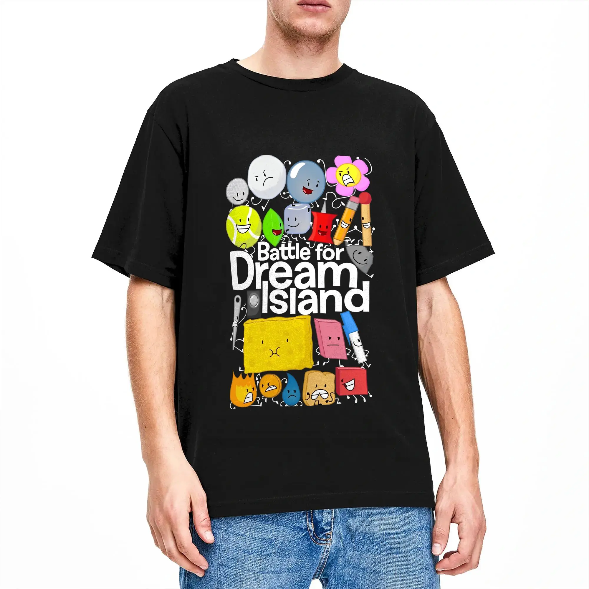 BFDI Battle for Dream Island T-Shirt Beach Harajuku T-Shirts Herren Baumwolle Atmungsaktiv 4XL 5XL 6XL Kurzarm Streetwear Tops – Detail 2