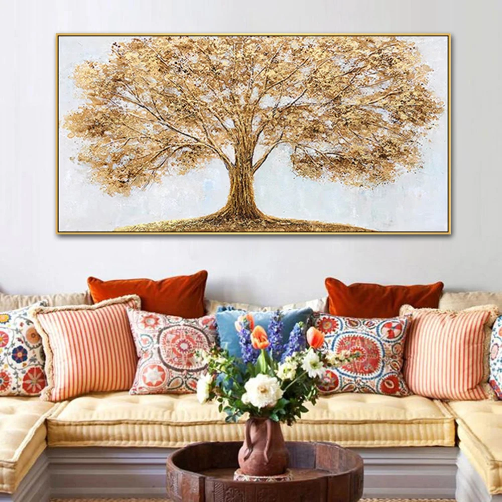 

Mintura, ручная роспись, картины маслом золотого дерева на холсте, современное украшение дома, абстрактная текстура, настенная картина для гостиной