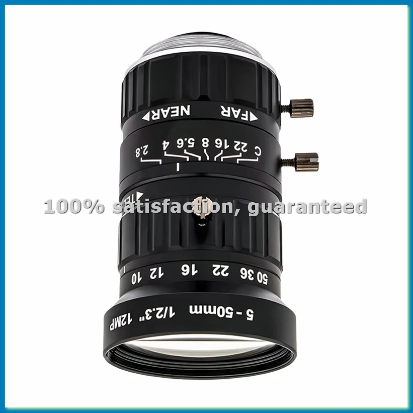 5-50mm Camera Lens Telescope Zoom 1/2.3Inch HD 12Megapixel C Mount Varifocal Lens Professional Industrial Camera Lens-A86Z