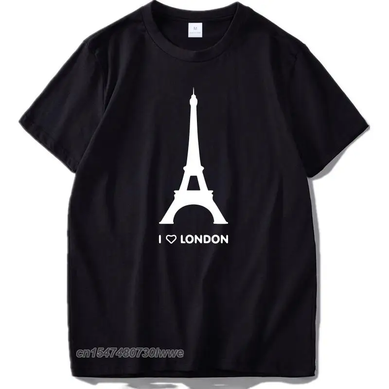 I Love London T Shirt Eiffel Tower Funny Design Fashion Tshirt Cotton Soft Hipster Camiseta Us Size