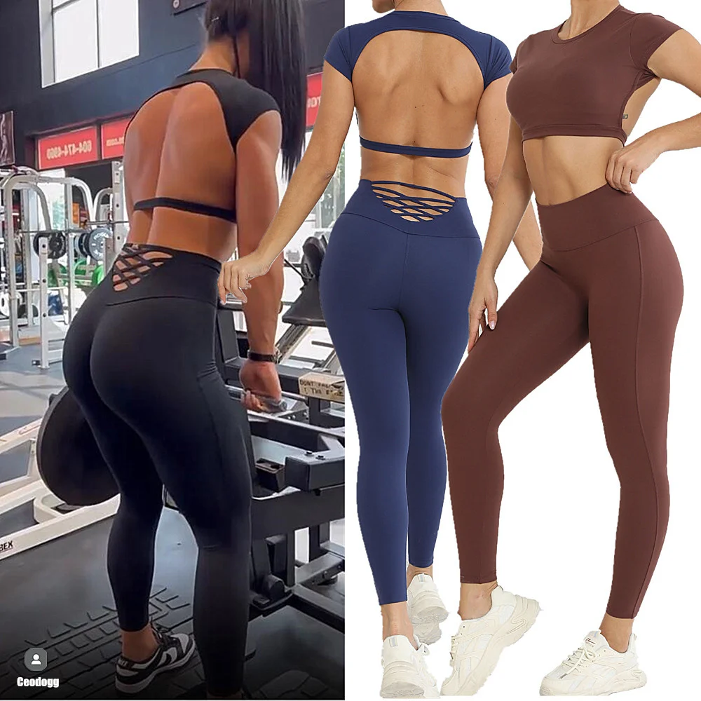 2024 1/2Pcs Nylon Pad Crop Tops Yoga Set Running High Waist Squat Proof Legging Gym Workout Pant Fitness Shorts Active Suit