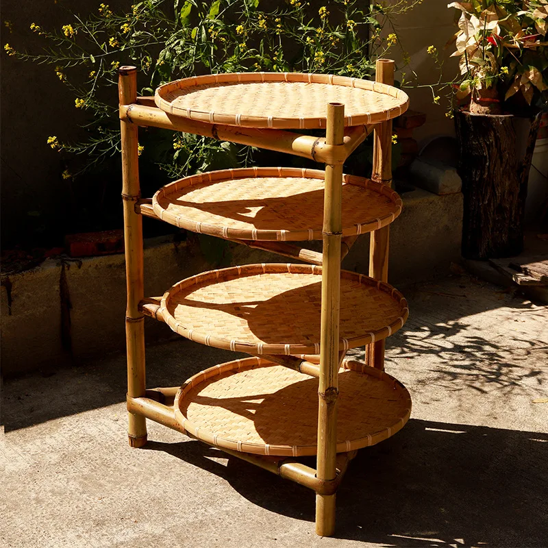 Trípode recogedor de té bambú multicapa hecho a mano