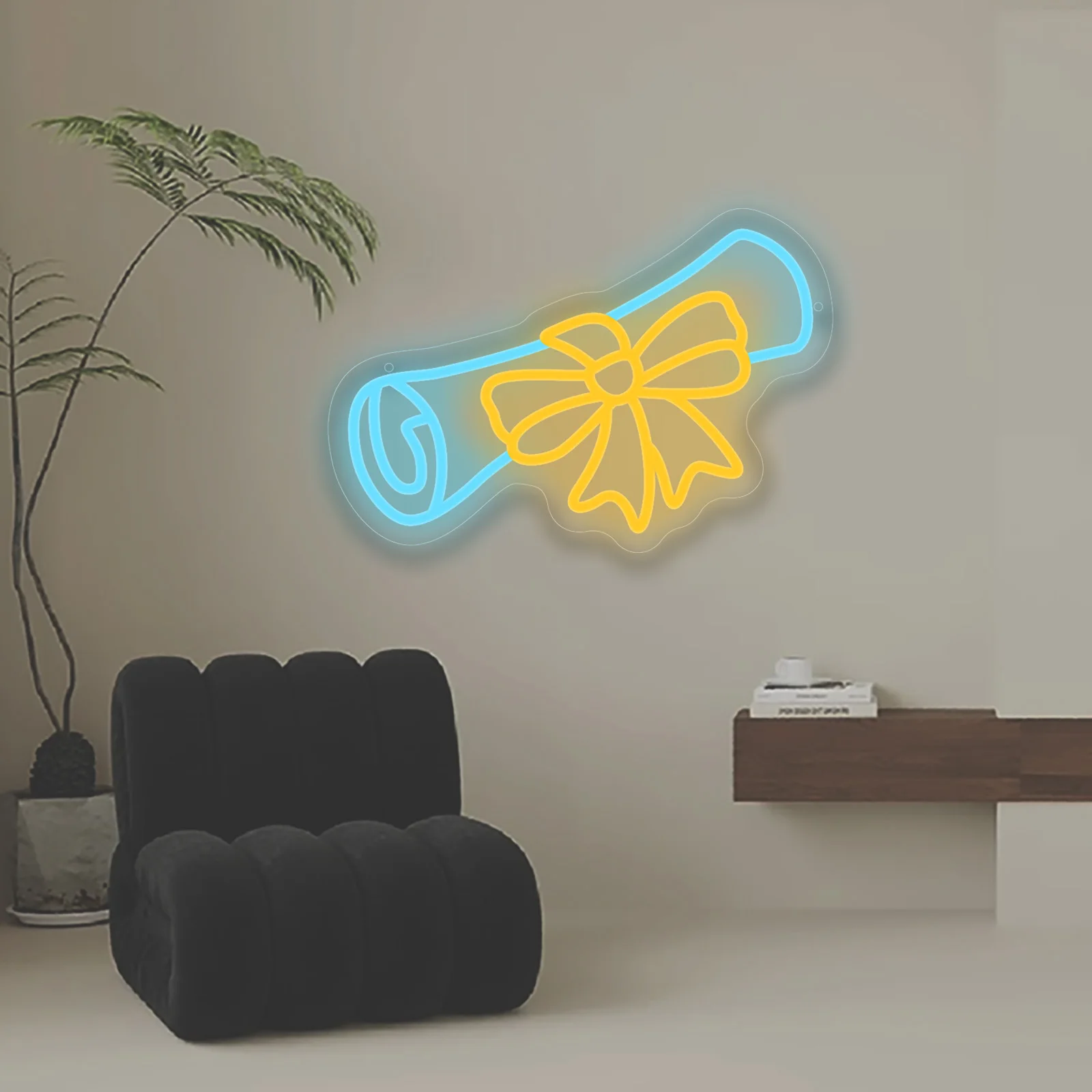 Graduation Certificate Neon Sign LED Neon Light Dimmable for Graduation Ceremony Dormitory Bedroom Party Decor Graduation Gift