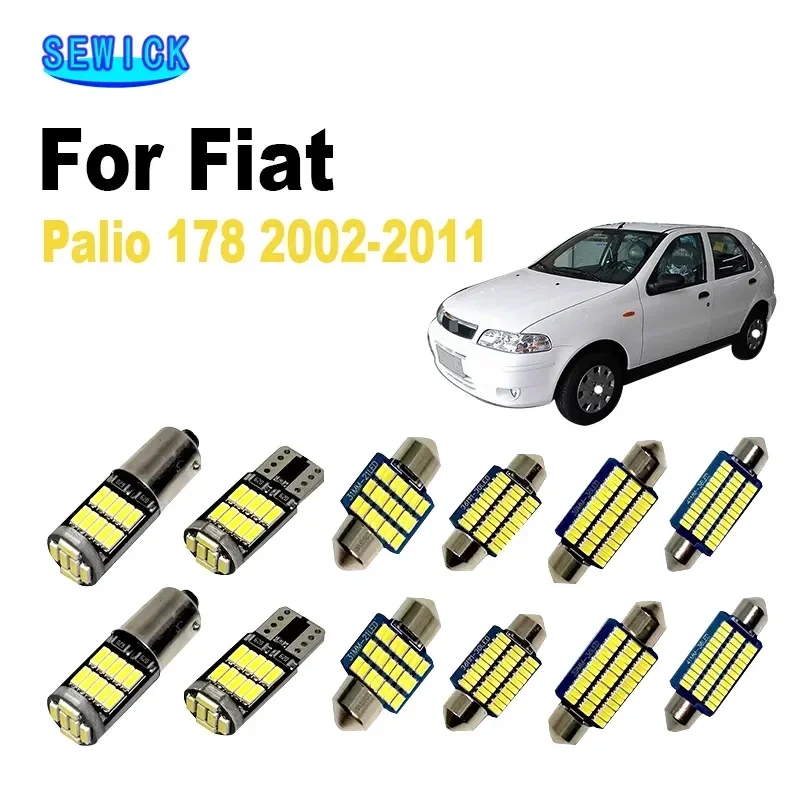 7Pcs Canbus Bulbs For Fiat Palio 178 2002-2008 2009 2010 2011 LED Interior Map Dome Light Kit Car No Error Vehicle Lamp