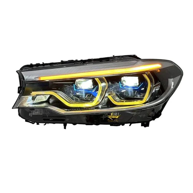-For Upgraded Dual-Color LED Spoon Headlight Assembly for  5 Series G30 G38 2018-2020 New Look DRL Sequential Turn Signal Front^