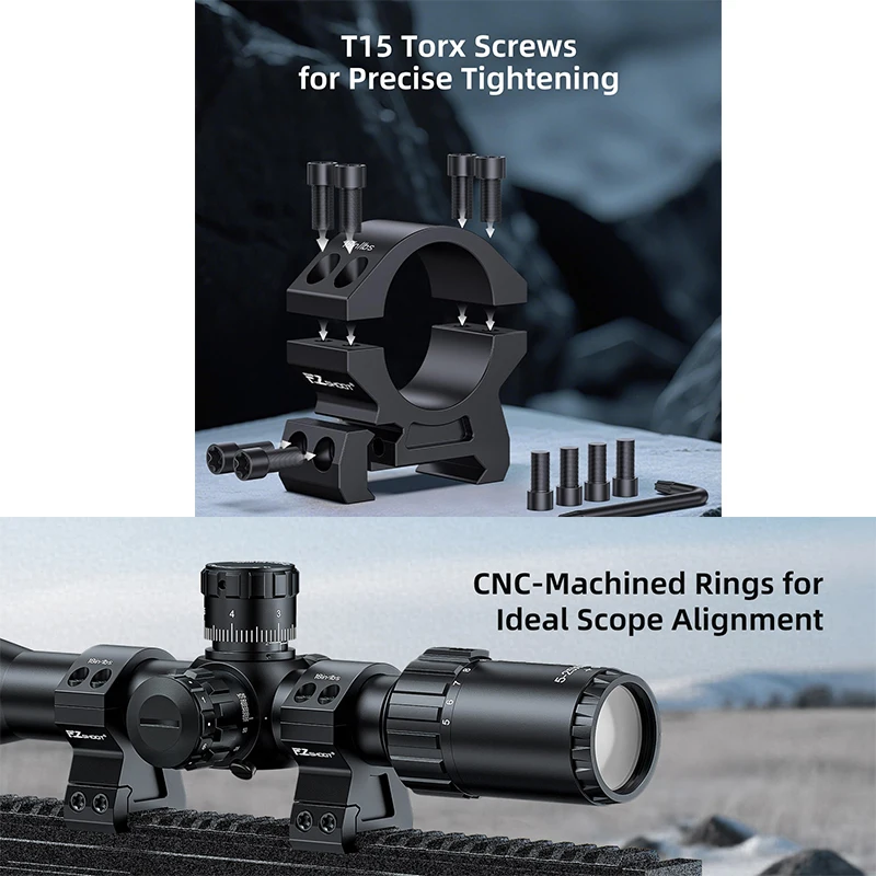 

EZshoot 1 Inch Scope Rings Optics Sight Riflescope Mount 0.87" 1.0" 1.2" Height Compatible with Picatinny Rail and More - 2 Pcs