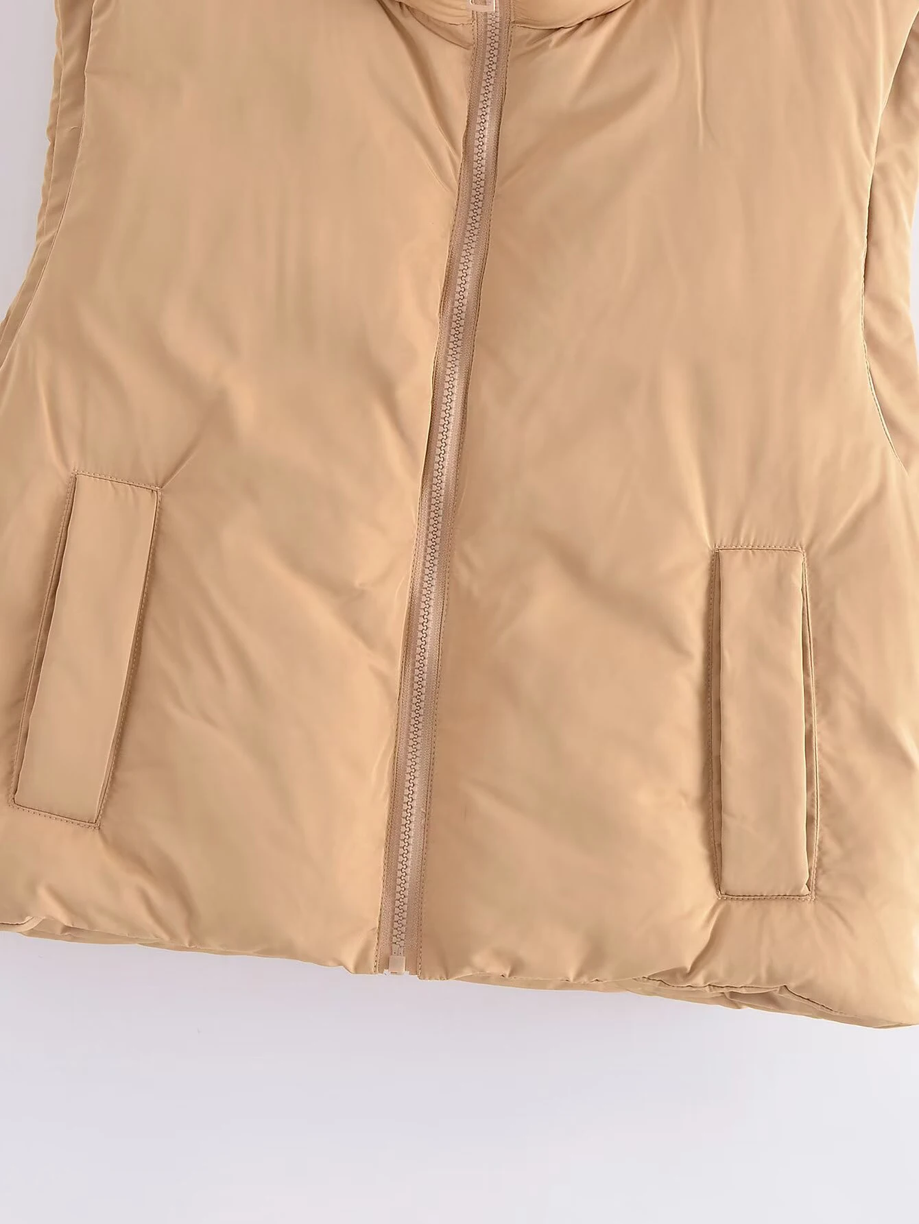 ZERAINS 2025 Autumn/Winter New Women's Commuter Stand Collar Sleeveless Vest Versatile Warm Short Cotton Jacket