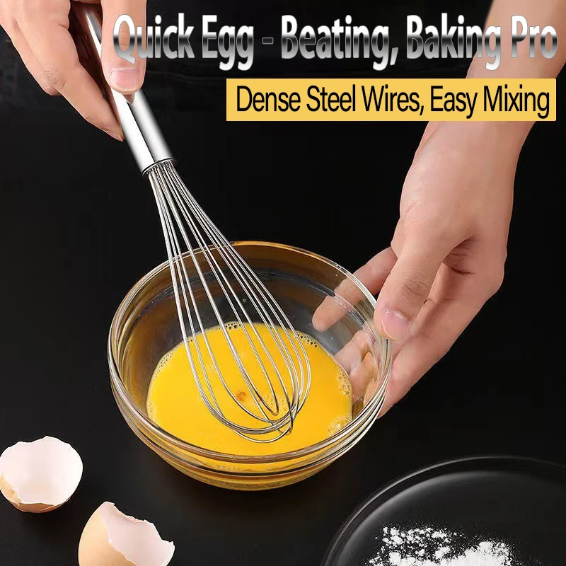 Popular 6‑Wire Stainless Steel Mini Whisk Manual Egg Beater Hand Frother Mixer Whip Kitchen Cooking Baking Tool