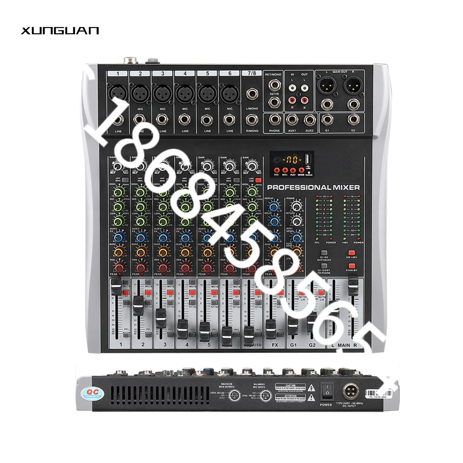 

GTX8-USB/GTX12-USB with Analog Effect 8/12 Channels MP3 Audio Mixer Console Sound Card Blue-tooth/3 EQ/1 Stereo/2 AUX/2 Group