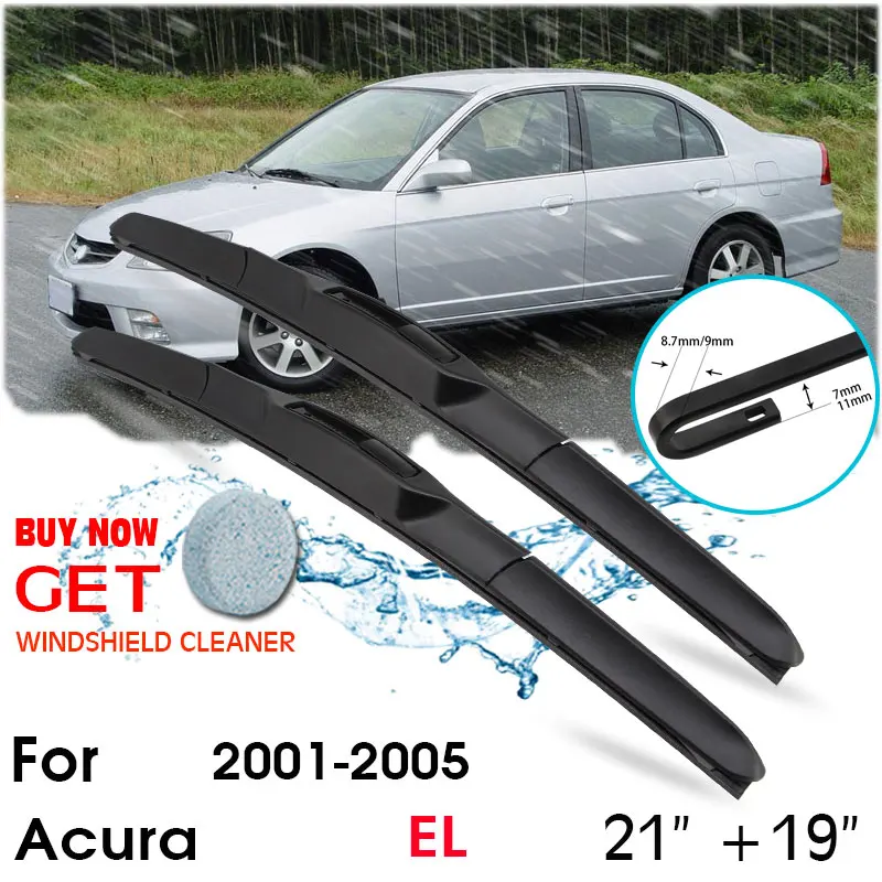 

Car Wiper Blade Front Window Windshield Rubber Silicon Refill Wipers For Acura EL 2001-2005 LHD / RHD 21"+19" Car Accessorie