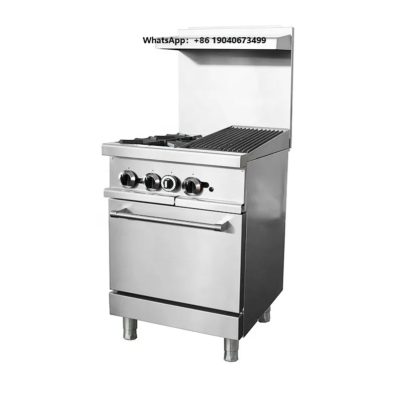 Commercial Free Standing 4 Burners Gas Cooker With BBQ Grill and Oven XH