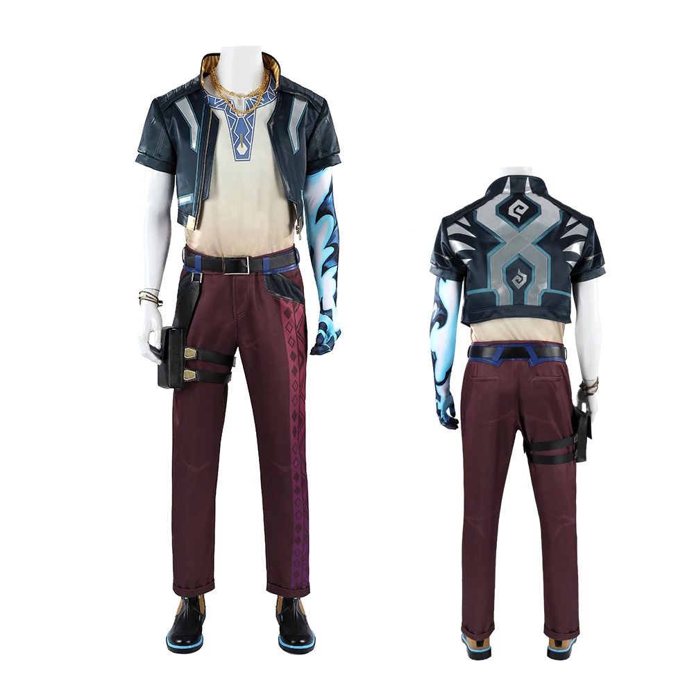 

Veto Cosplay Costume Game VALORANT Veto Pu Leather Coat Battle Suit Adult Men Halloween Party Roleplay Outfits