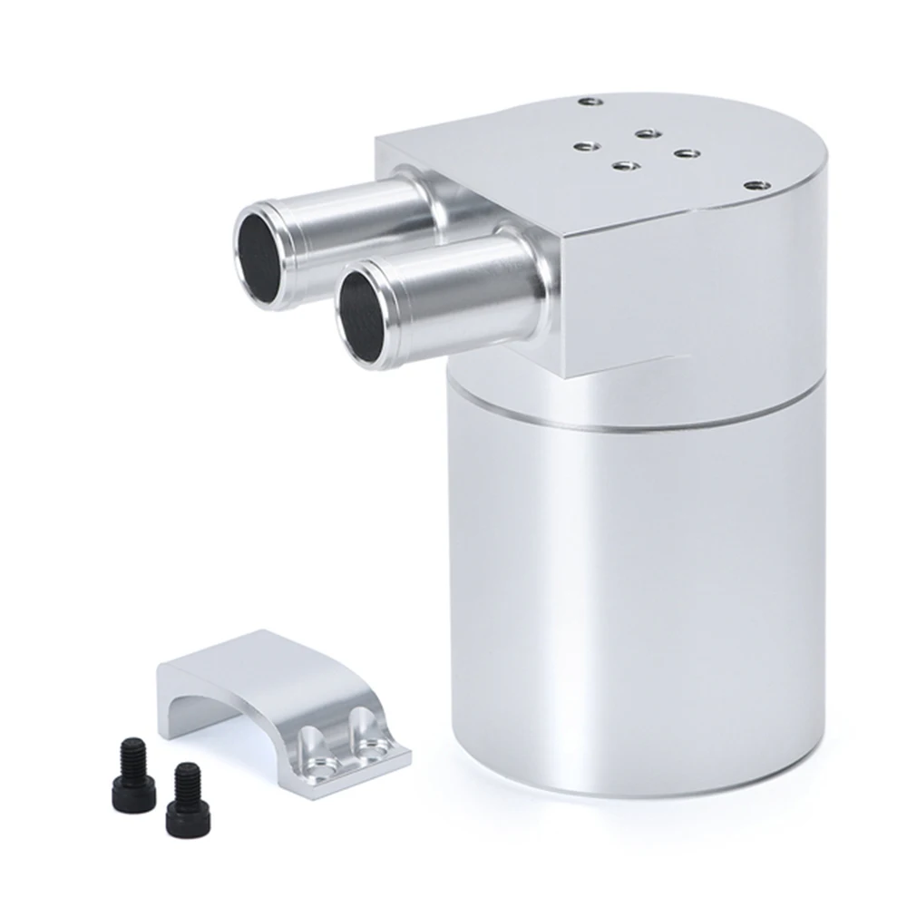 Baffled Billet Aluminum Oil Catch Tank/Can Round Can Reservoir Turbo Oil Catch can/ Can Catch for BMW/VW/AUDI 19MM Barb