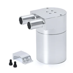 Baffled Billet Aluminum Oil Catch Tank/Can Round Can Reservoir Turbo Oil Catch can/ Can Catch for BMW/VW/AUDI 19MM Barb
