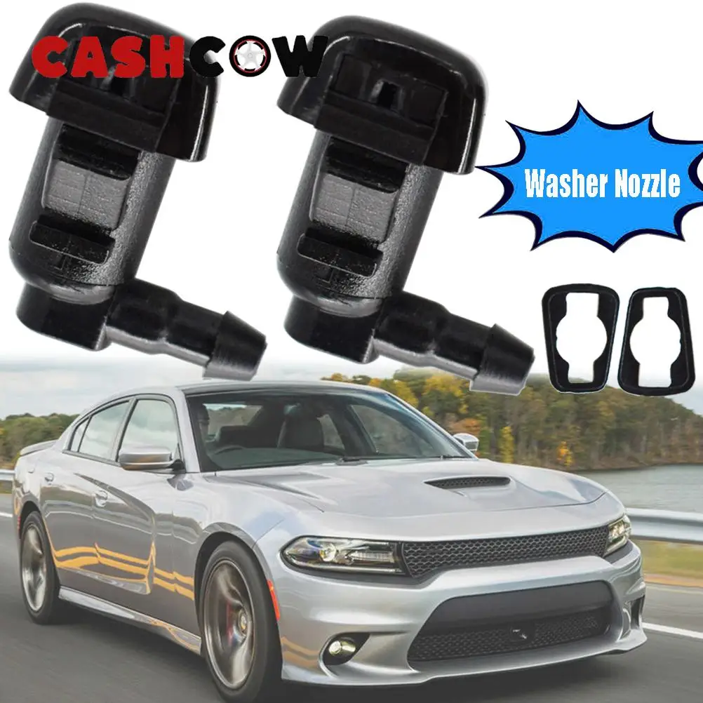 CASHCOW 2X OE# Front Windscreen Wiper Nozzle Washer Nozzle Replacement For Dodge Challenger Charger Chrysler 300 2011-2018