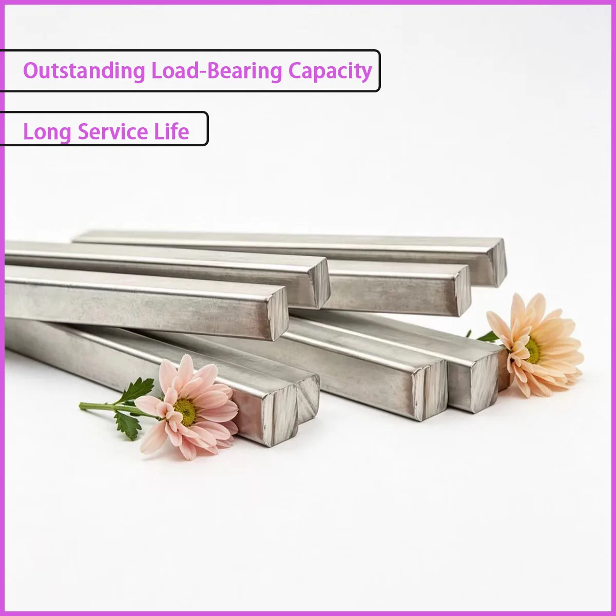 Size 3x3-60x60mm 304 stainless steel square rod is used for decorative structures, equipment accessories, and other fields.