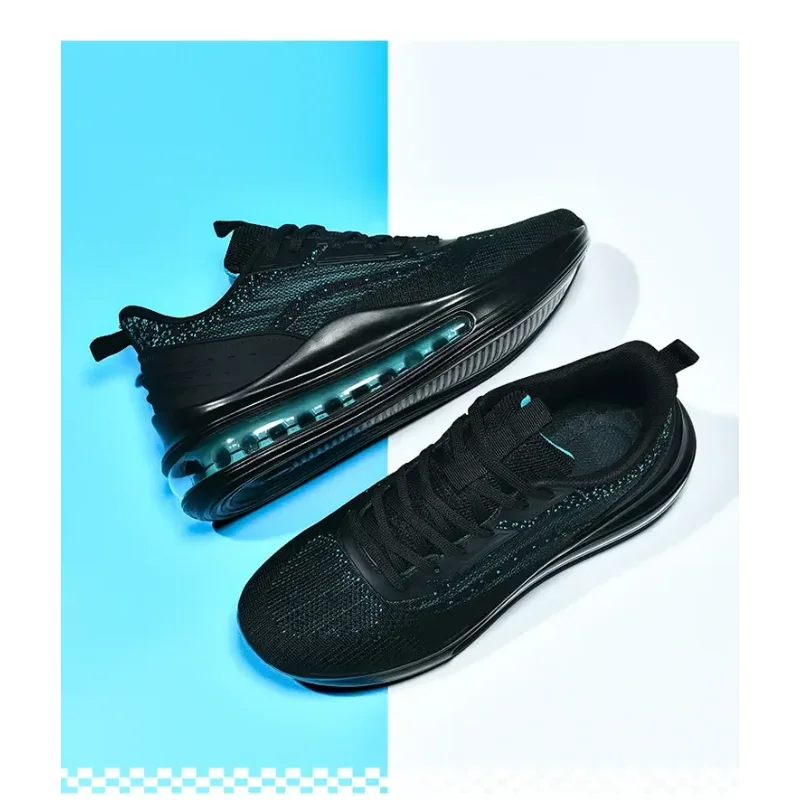 Flying weaving large size wear-resistant non-slip semi-air cushion breathable casual running shoes