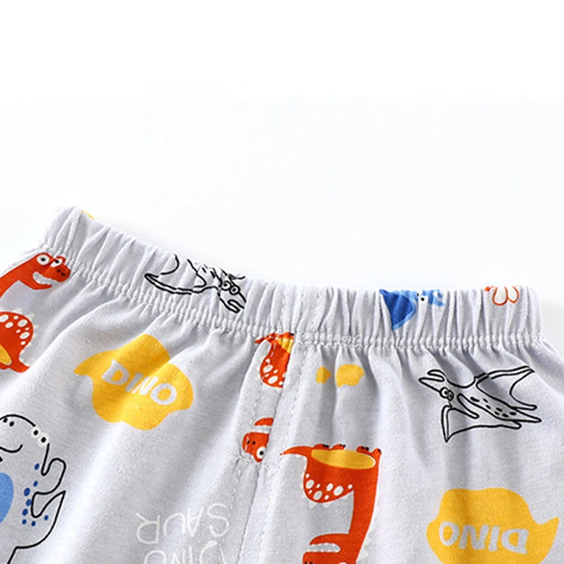 Summer Kids Clothes Set T-Shirt+Shorts Casual Outdoor Cartoon Dinosaurs Print Suit Cotton Soft Breathable Two-Piece Kid Clothing